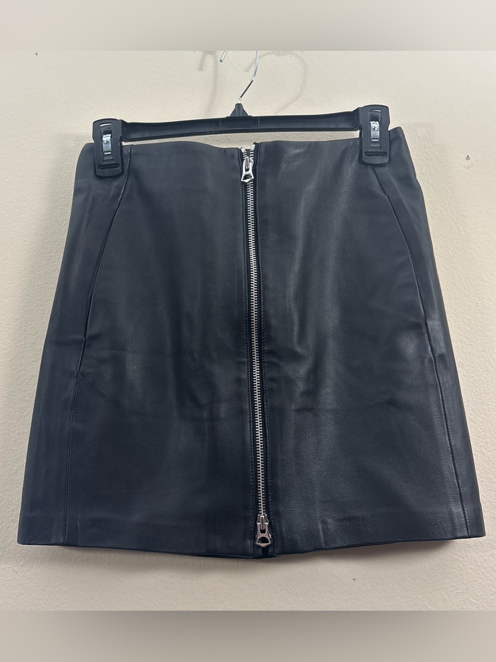 Rag & Bone Heidi Lambskin Leather Zip Mini Skirt women’s 24 edgy chic goth punk